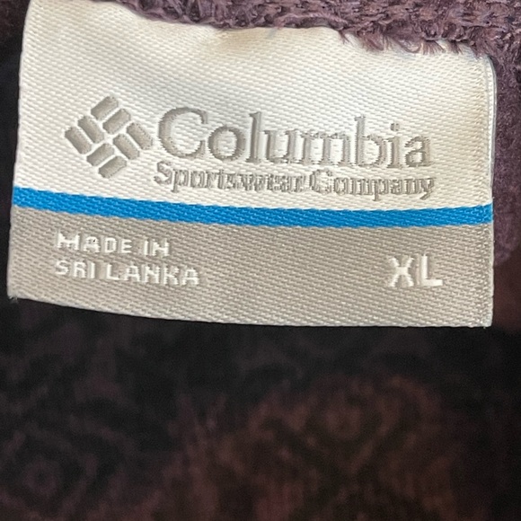 Columbia Purple Tribal Pullover Lagenlook Lounge Leisureware Cowl Neck Sweater - Picture 9 of 10